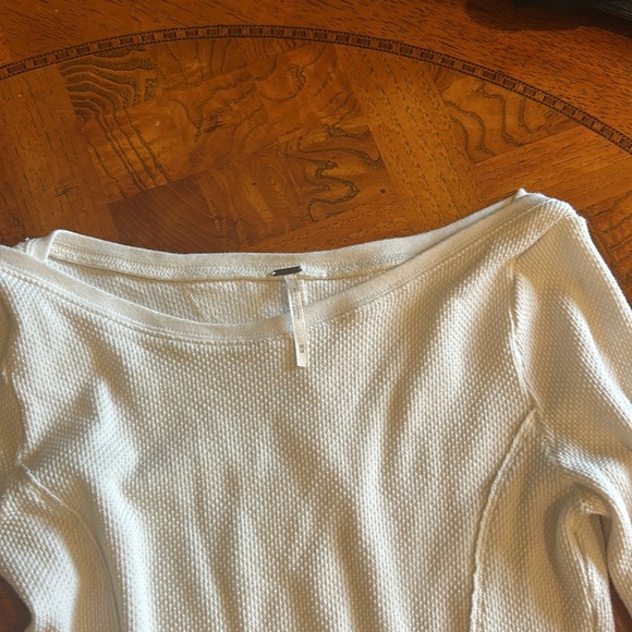 NWOT Free People  Newbie Rosy Cut Thermal/Waffle Shirt - Picture 5 of 5